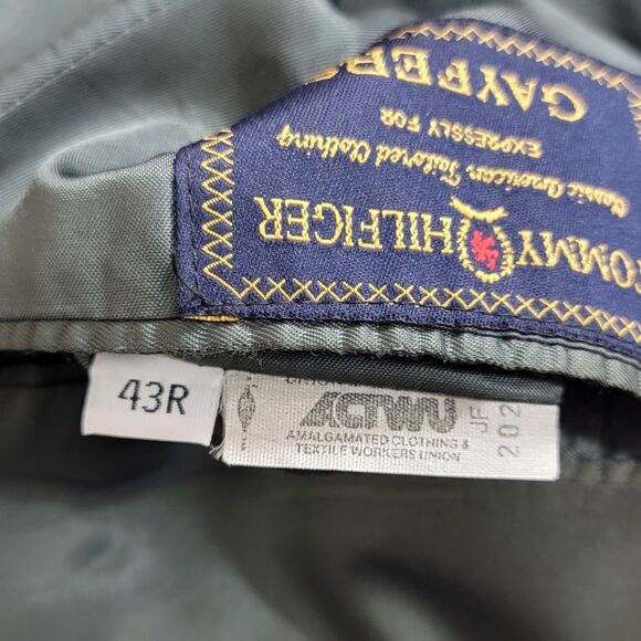 Vintage Tommy Hilfiger Blazer Mens 43R Gray Plaid Wool USA Made Jacket ACTWU - Picture 15 of 16